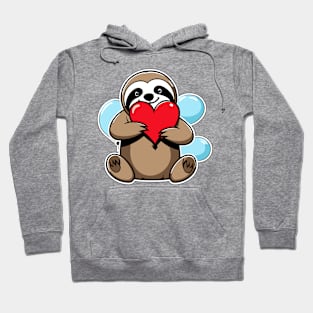 Sloth Heart Balloon - Valentines Day Hoodie